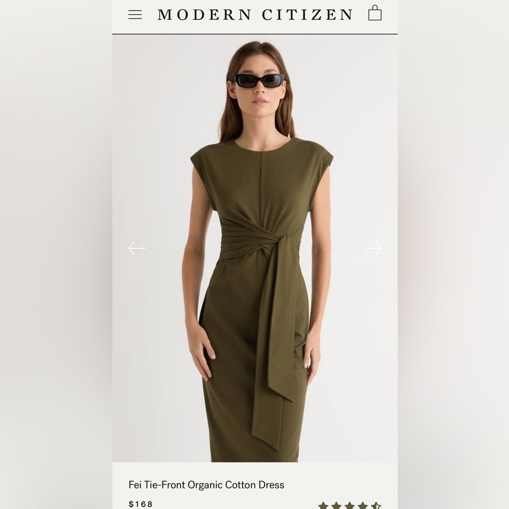 NWT Fei Tie-Front Organic Cotton Dress